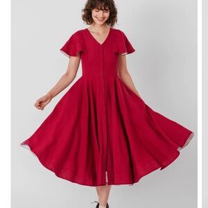 LIKE NEW Son de Flor Marsala red Spring dress
